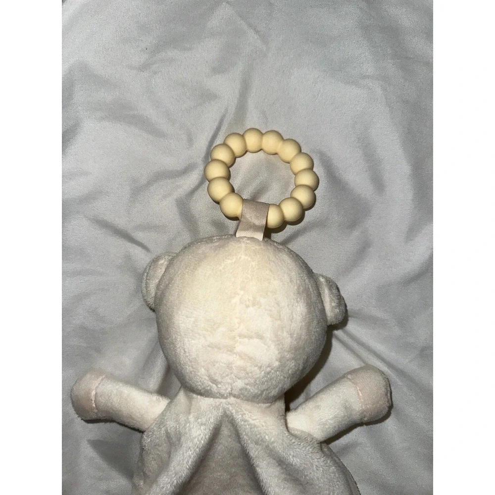 Douglas‎ Baby Lamb Lovey Teething Ring Ivory Embroidered Moon Stars